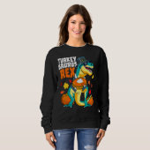 Sweatshirt Dinde de Thanksgiving Garçons Dinosaure Saurus Rex (Devant entier)