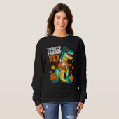 Sweatshirt Dinde de Thanksgiving Garçons Dinosaure Saurus Rex (Devant entier)