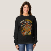 Sweatshirt Dinde Groovy Automne Pause Café (Devant entier)