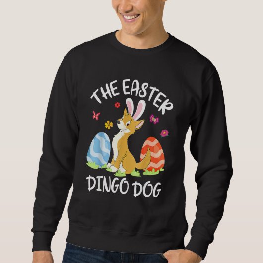 Sweatshirt Dingo Dog Bunny Dancing Eggs Happy the Easter Ding (Devant)