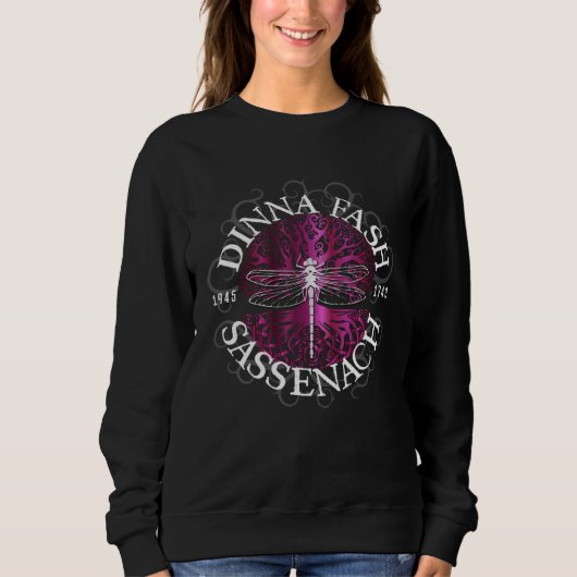 Sweatshirt Dinna Fash Sassenach Dragonfly Celtic Tree of Life (Devant)