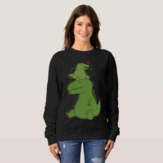 Sweatshirt Dino Daddy with small Rex Dinosaur (Devant entier)