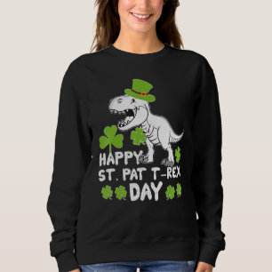 Sweatshirt Dino Happy St Pat Trex Day Lucky Dinosaur St Patri