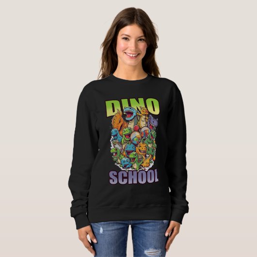 Sweatshirt dino school cute graphic (Devant entier)