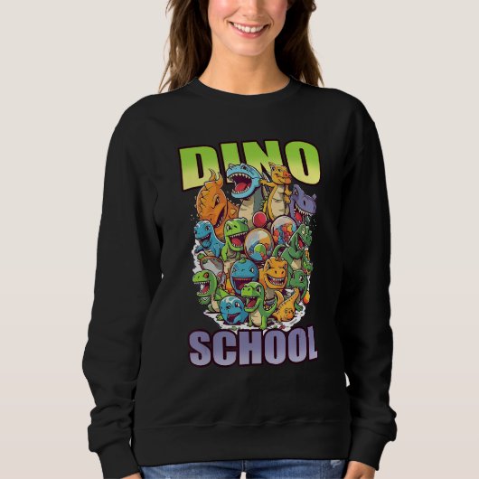 Sweatshirt dino school cute graphic (Devant)