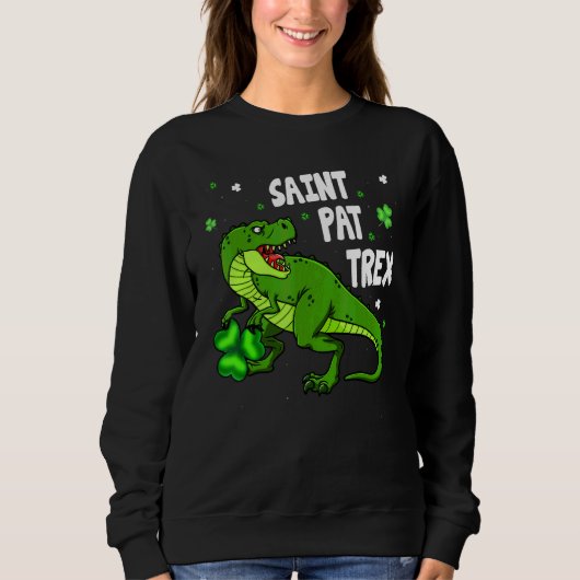 Sweatshirt Dinosarus Saint Pax Trex Joyeux St Patrick's Day L (Devant)