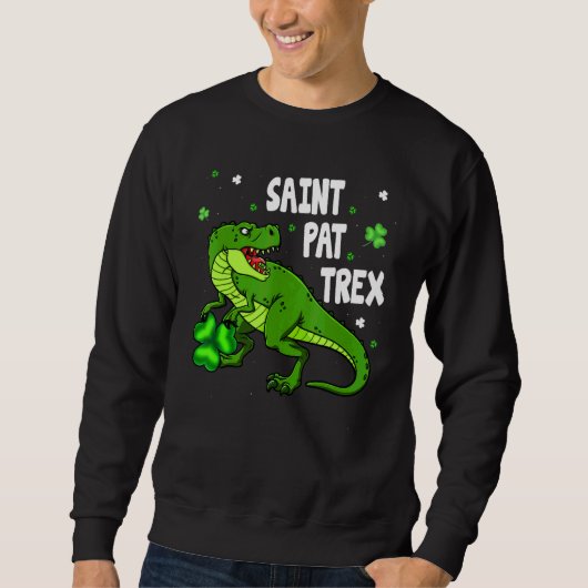 Sweatshirt Dinosarus Saint Pax Trex Joyeux St Patrick's Day L (Devant)