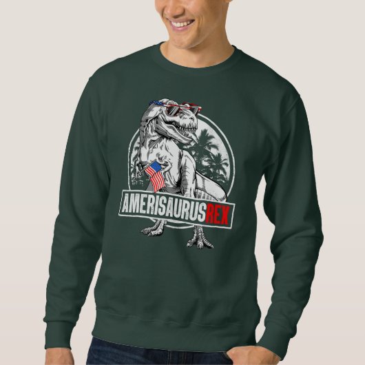 Sweatshirt Dinosaur 4 juillet Enfants Garçons Hommes Amerisau (Devant)