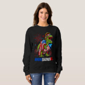Sweatshirt Dinosaur 4th Of July Amerisaurus Rex American Flag (Devant entier)