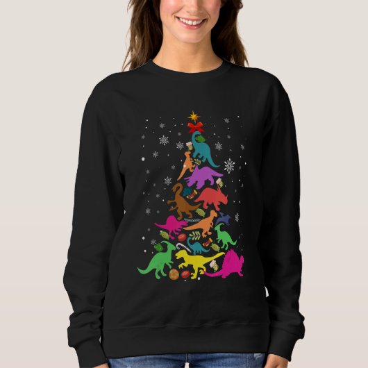 Sweatshirt Dinosaur Christmas Tree Rex Idea Kids & Dino Xmas  (Devant)