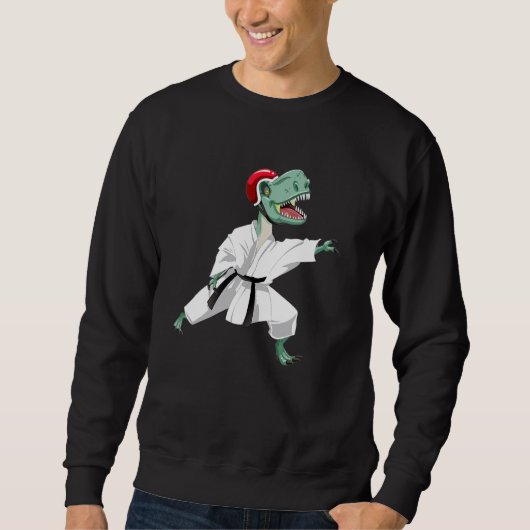 Sweatshirt Dinosaur doing Karate Samurai Ninja (Devant)