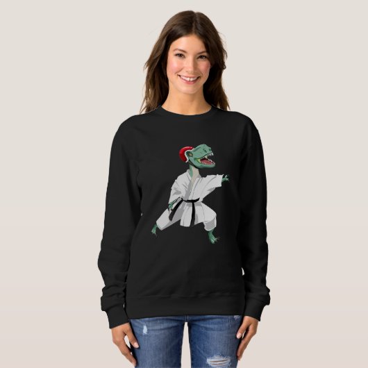 Sweatshirt Dinosaur doing Karate Samurai Ninja (Devant entier)