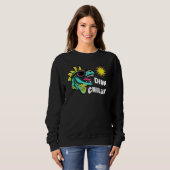 Sweatshirt Dinosaur Enjoying The Sunshine In Sunglasses Fun R (Devant entier)