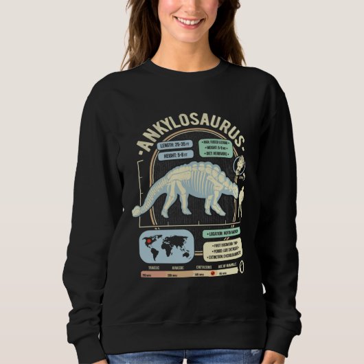 Sweatshirt Dinosaur Facts Ankylosaurus Science & Anatomy Gift (Devant)