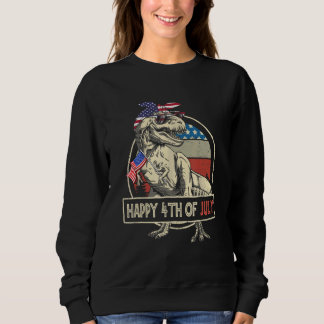 Sweatshirt Dinosaur Happy 4 juillet Enfants Garçons Hommes Am