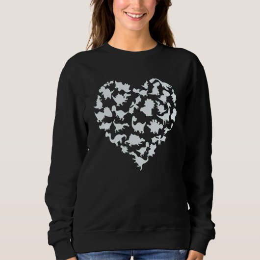 Sweatshirt Dinosaur Love Heart Rex Cute Valentines Day Boys T (Devant)