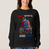 Sweatshirt Dinosaur Monster Truck Dino 4th Of July Boys Ameri (Devant)