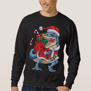 Sweatshirt Dinosaur Noël Père Noël T rex Garçons Hommes