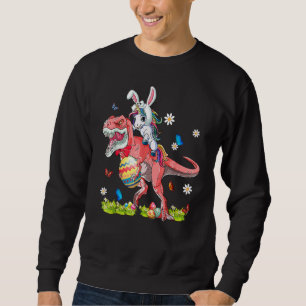 Sweatshirt Dinosaur Pâques Unicorne équitation T Rex Bunny Co