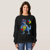 Sweatshirt Dinosaur Puzzle Pièce Sensibilisation sur l'autism (Devant entier)