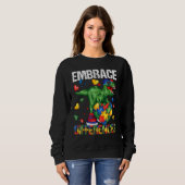 Sweatshirt Dinosaur Puzzle Pièce Sensibilisation sur l'autism (Devant entier)