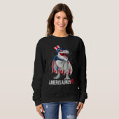 Sweatshirt Dinosaur Rex 4th of July Boys Kids American Flag D (Devant entier)