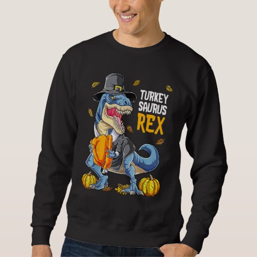 Sweatshirt Dinosaur Thanksgiving Boys Turkey Saurus T Rex Pil (Devant)