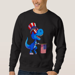 Sweatshirt Dinosaure 4 juillet Drapeau États-Unis Dino Enfant