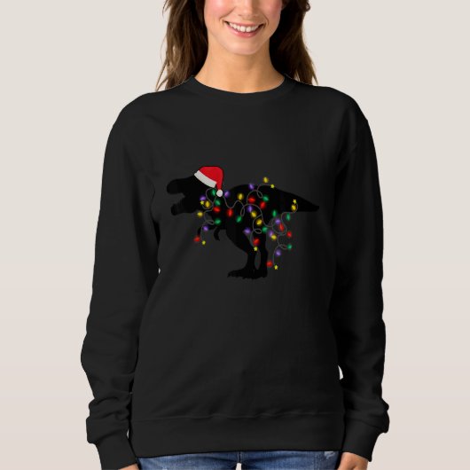 Sweatshirt Dinosaure Christmas Lights T Rex Xmas Pajamas Boys (Devant)