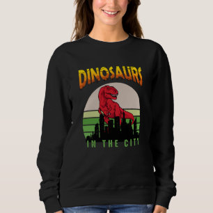 Sweatshirt Dinosaure en ville Conception de dinosaures