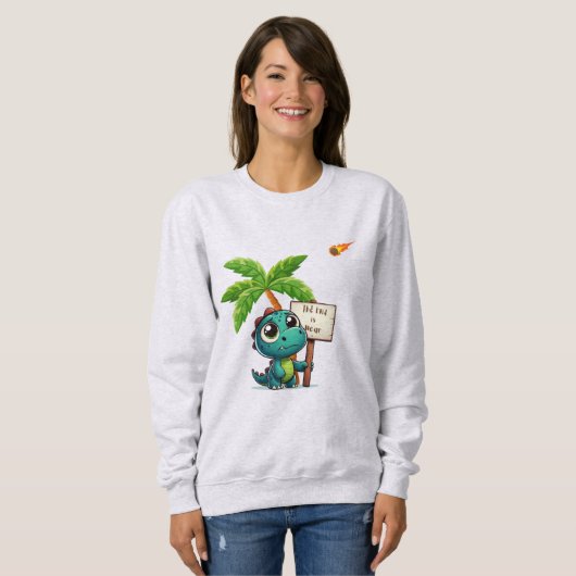 Sweatshirt dinosaure mignon et drôle (Devant entier)