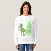 Sweatshirt Dinosaures amusants, Arbre de Noël T-Rex (Devant entier)