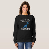 Sweatshirt Dinosaures Bleu fille (Devant entier)