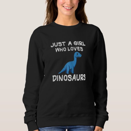 Sweatshirt Dinosaures Bleu fille (Devant)