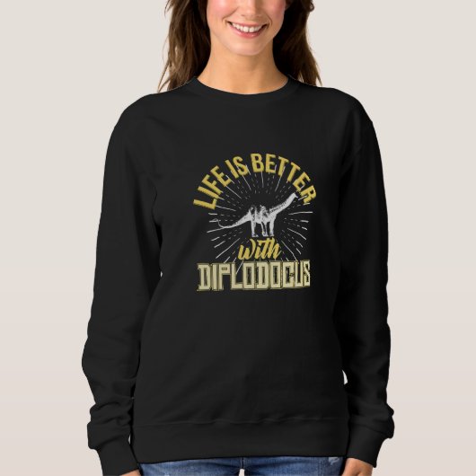 Sweatshirt Diplodocus Dinosaure Présent Cool (Devant)
