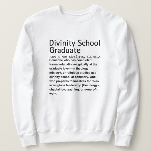Sweatshirt Diplômé de l'école de Divinité (Design devant)