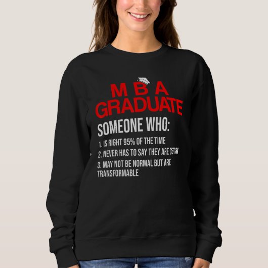 Sweatshirt Diplôme d'études de MBA (Devant)