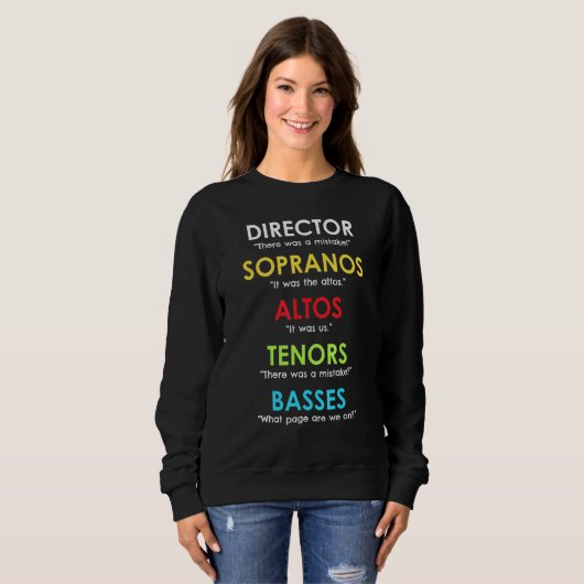 Sweatshirt Directeur du choeur Présente Orchestre Soprano Alt (Devant entier)