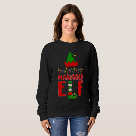 Sweatshirt Directeur Elf Matching Family Lighting Noël (Devant entier)