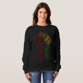 Sweatshirt Dirigeants Noirs Inspirants Poing Puissant Main Mo (Devant entier)