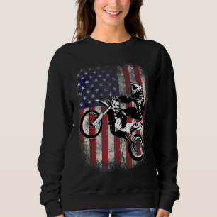 Sweatshirt Dirt Bike American Flag Motocross Biker 4 Juil