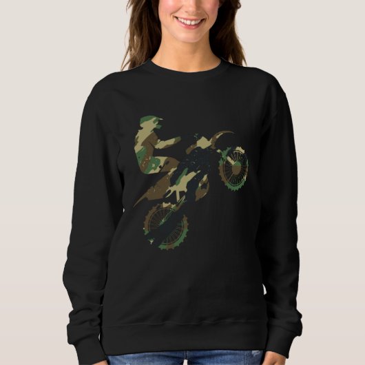 Sweatshirt Dirt Up Camouflage Motocross Motorcycle (Devant)