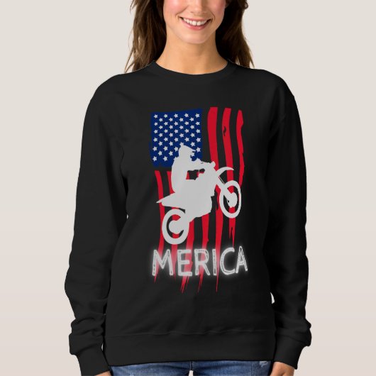 Sweatshirt Dirt Vélo Merica Drapeau américain 4 juillet Boys  (Devant)