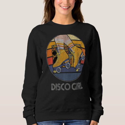 Sweatshirt Disco Girl 70's 80's Disco Vintage 1 (Devant)