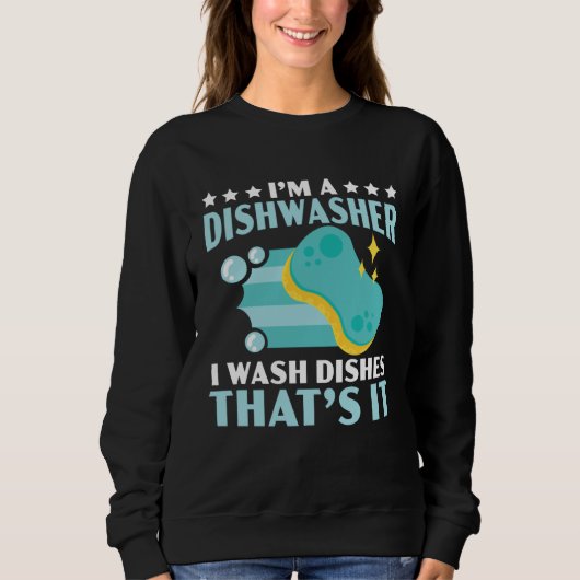 Sweatshirt Dishwashing Job Profession Restaurant Employee Dis (Devant)