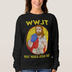 Sweatshirt Disk Golf Que Jésus Jeterait Frisbee Golf