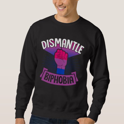 Sweatshirt Dismantle Biphobia Protest Fist Bisexual Pride Aes (Devant)