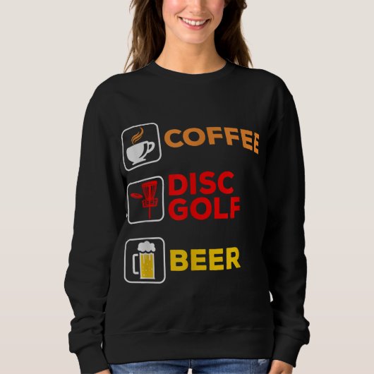 Sweatshirt Disque de golf Café Disque de Golf Bière (Devant)