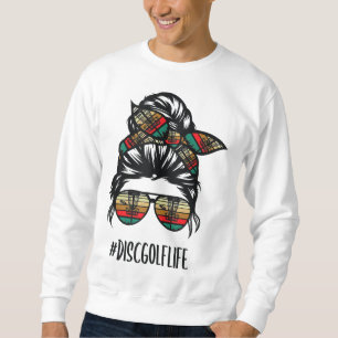 Sweatshirt disque golf maman vie chaotique chaise cheveux lun
