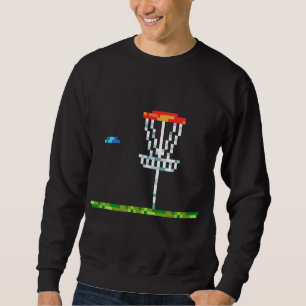 Sweatshirt Disque Golf Men Disque Golf 8 bits Panier